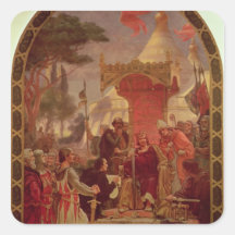 King John Granting the Magna Carta in 1215, 1900 Square Sticker