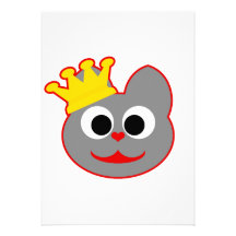 King Kat Red - Grey Personalized Invitations