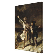 King Lear and the Fool in the Storm Stretched Canvas Print
