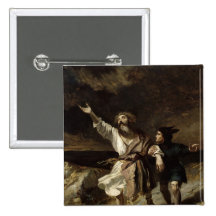 King Lear and the Fool in the Storm Pinback Button