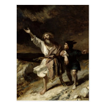 King Lear and the Fool in the Storm Postcards