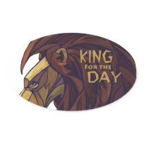 King Lion, King for the Day Oval Sticker