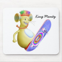 King Monty on Skate Board Mouse Pad