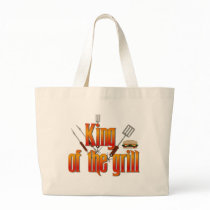 King of the grill tote bags