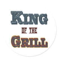 King of the Grill BBQ Cooking Slogan Sticker