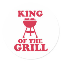 King of the grill - BBQ Round Stickers