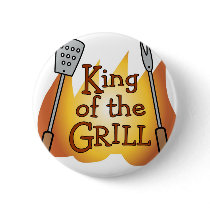 King of the Grill Button Badge
