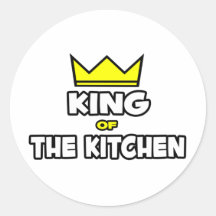 King of the Kitchen Round Stickers