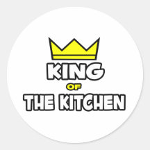 King of the Kitchen Round Stickers