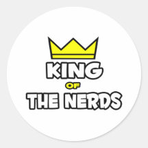 King of the Nerds Round Stickers