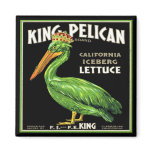 KING PELICAN ICEBERG LETTUCE - VINTAGE CRATE LABEL magnets