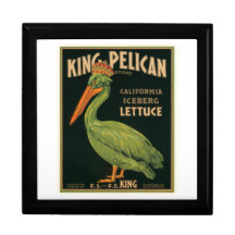King Pelican Lettuce Vintage Crate Label Keepsake Boxes