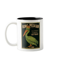 King Pelican Lettuce Vintage Crate Label Coffee Mugs