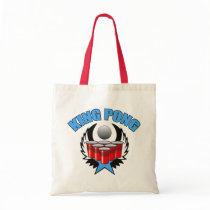 King Pong 3 - Beer Pong Tote Bags