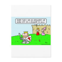 king queen argument crusade sulk postcard