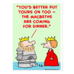 king queen armour macbeths dinner shakespeare post cards