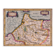 Kingdom of Fez - Antique Map of Morocco Postcard