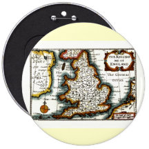 Kingdome of England (Kingdom of England) Map/Flag Pinback Buttons