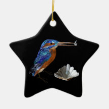 KINGFISHER ,SEASHELLS BLUE SAPPHIRE STAR MONOGRAM ORNAMENTS