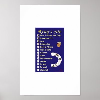 King's Cup Drinking Game Rules Print by DiamondDraw