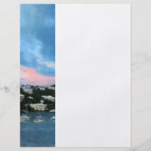King's Wharf Bermuda Harbour Sunrise Flyer Design