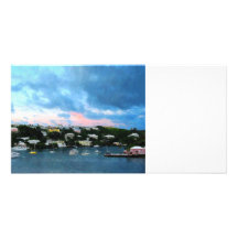 King's Wharf Bermuda Harbour Sunrise Custom Photo Card