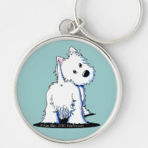 KiniArt Fluffy Butt Westie Key Chain