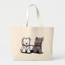 KiniArt Terrier Walking Buddies Canvas Bags
