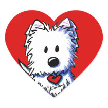 KiniArt Westie Red Heart Stickers