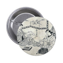 Kinko and Echizen by omori, Yoshikiyo Ukiyoe Button