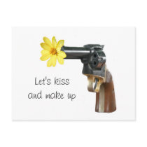 Kiss and make up post card
