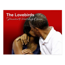 KISS CAM Lovebirds President & First Lady Obama Post Card