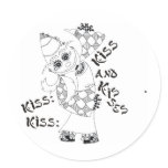 Kiss,Kiss,Kiss and Kisses Round Stickers