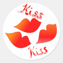 Kiss Kiss Round Stickers