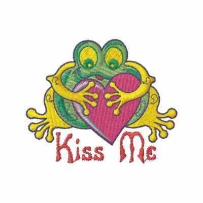 Kiss Me Emrboidered Frog Tees