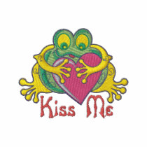 Kiss Me Emrboidered Frog Tees