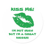 Kiss Me-Green Irish Kiss Stickers