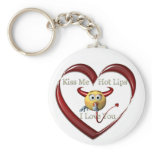 kiss me hot lips heart keychains