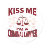 Kiss Me I'm A Criminal Lawyer stickers