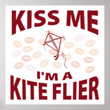 Kiss Me I'm A Kite Flier Print