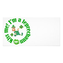 Kiss me I'm a leprechaun Personalized Photo Card