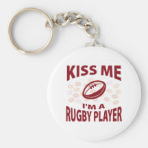Kiss Me I'm A Rugby Player Key Chains