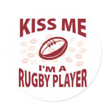 Kiss Me I'm A Rugby Player stickers