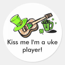 Kiss me I'm a uke player! Stickers
