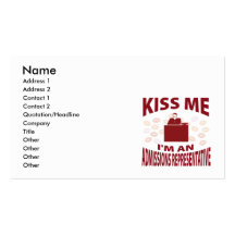 Kiss Me I'm An Admissions Representative Business Card