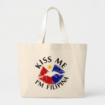 Kiss Me I'm Filipina Canvas Bags