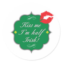 Kiss Me I'm Half Irish Sticker