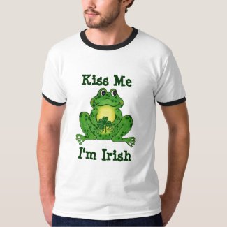 Kiss Me I'm Irish Frog & Shamrock T-shirt
