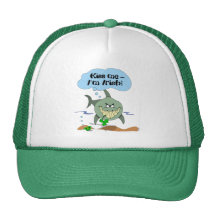 Kiss Me I'm Irish Funny Cartoon Shark Truckers Hat