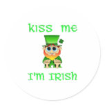 Kiss Me Im Irish ~ Lil Blarney Round Stickers
